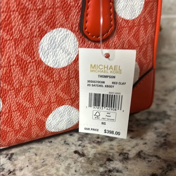 Michael Kors Red and White Polka Dot Satchel - Picture 2 of 3